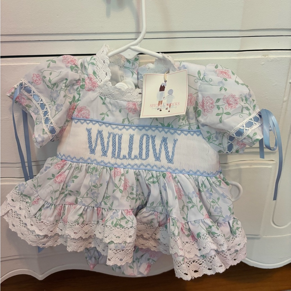 Baby Smock Floral Matching Set